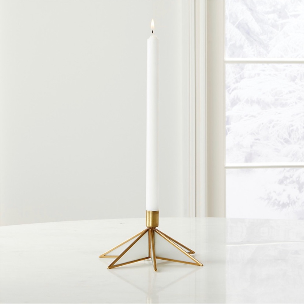 Crate&barrel Brass Star Taper Candle Holder - Picture 11 of 11